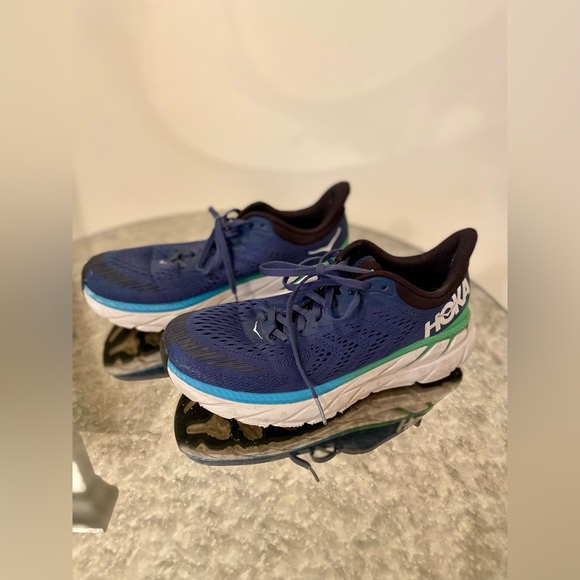 Hoka One Clifton 7 Running Sneaker Navy Blue Men’s size US 9.5 - Picture 2 of 10